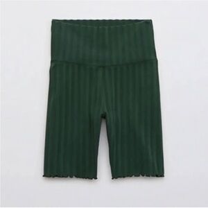 👟2/$20👟AERIE OG Groove 7” Bike Shorts Dark Green Ruffle S